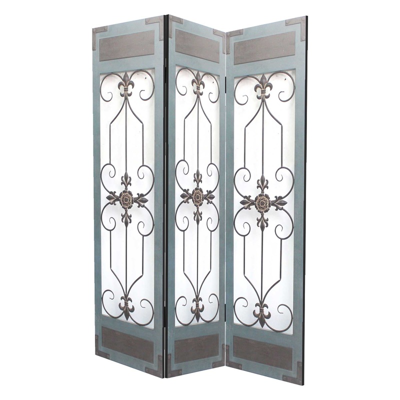 Blue Wood Metal Screen By Homeroots