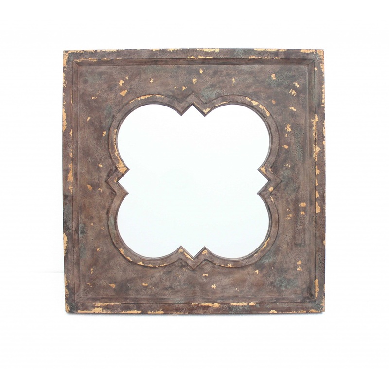 Bronze Vintage Cosmetic With Quadrate Frame - Wall Mirror By Homeroots