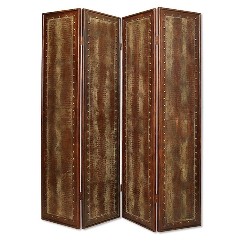Brown Faux leather Screen By Homeroots - 274740