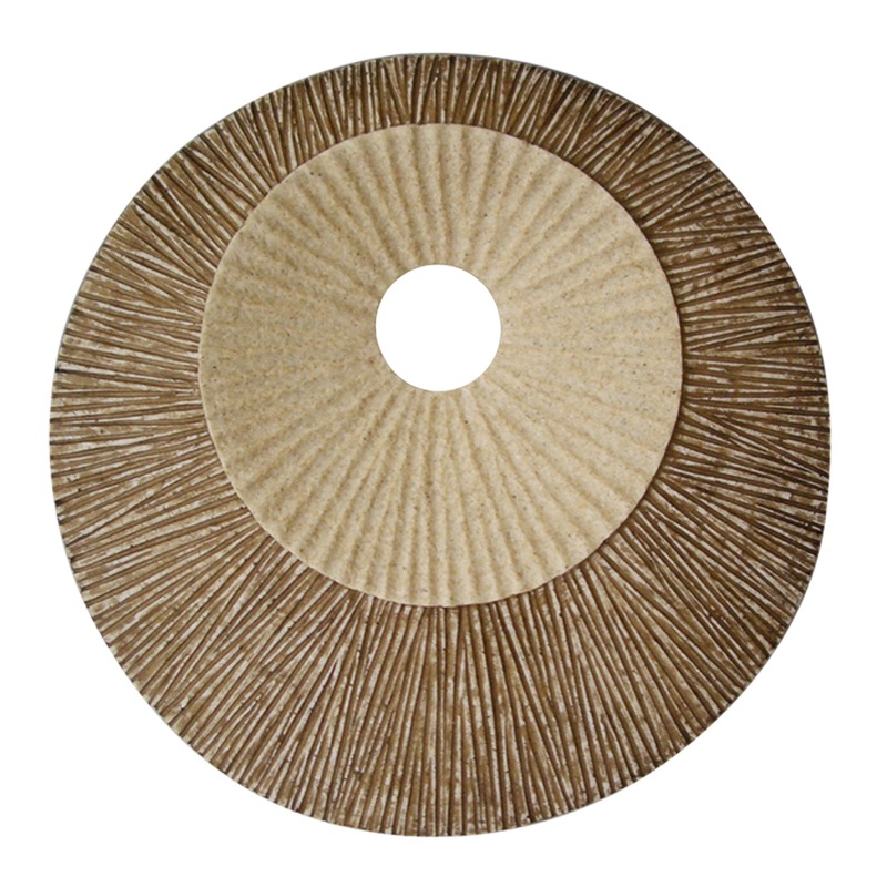Brown Round Double Layer Ribbed Wall Plaque By Homeroots - 274772