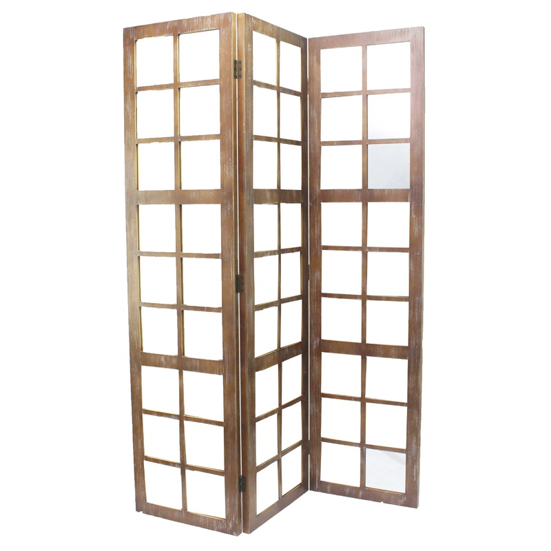 Brown Wood Mirror Screen By Homeroots