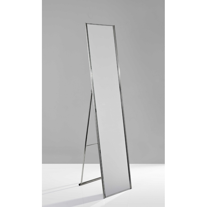 Brushed steel Floor Mirror By Homeroots