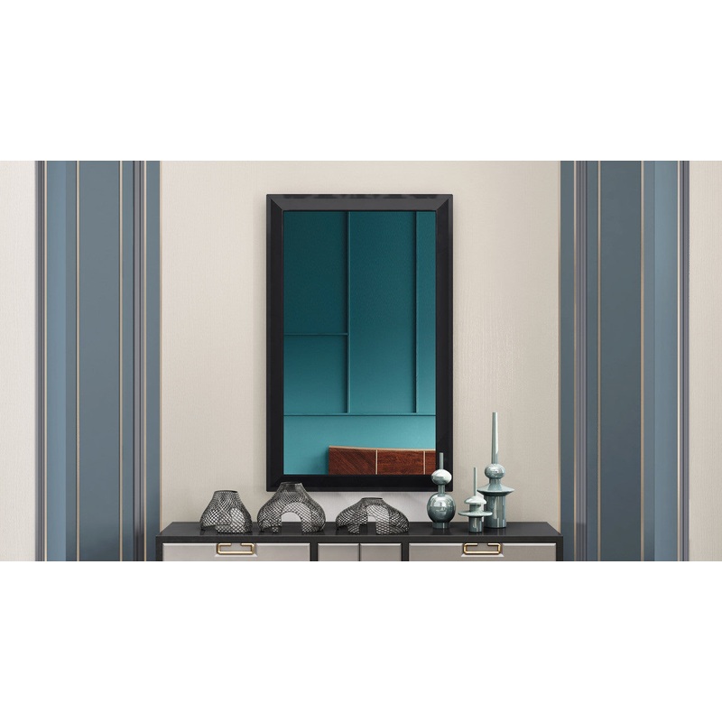 Gloss Black Glass Mirror By Homeroots
