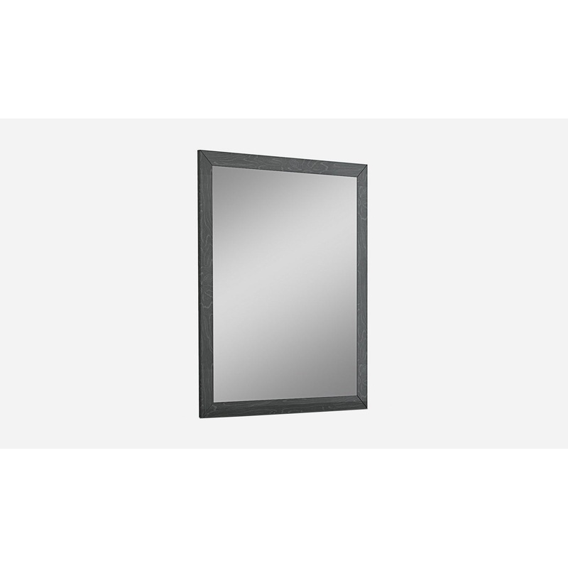 Gloss Gray Glass Mirror By Homeroots