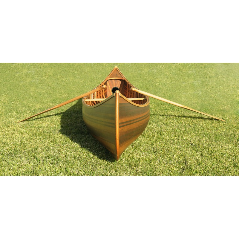 Matte Finish Wooden Canoe With Ribs Curved Bow By Homeroots