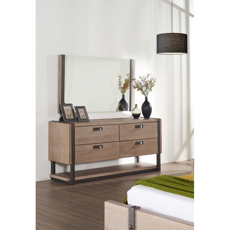 Natural Veneer Metal Mirror By Homeroots