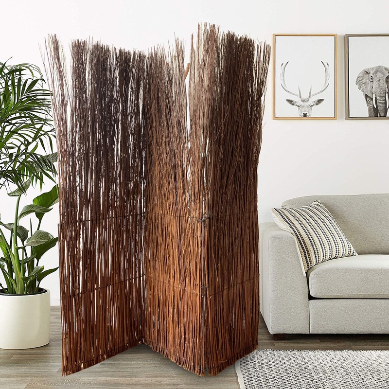 Rustic Willow Branch Three Panel Room Divider Screen By Homeroots