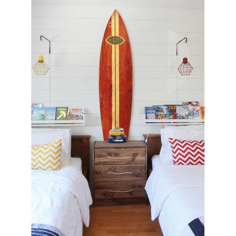 Vintage Look Red Surfboard Wall Art By Homeroots