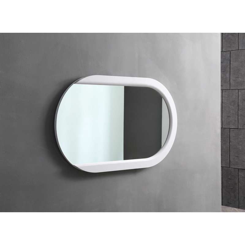 White Stainless Steel Mirror By Homeroots