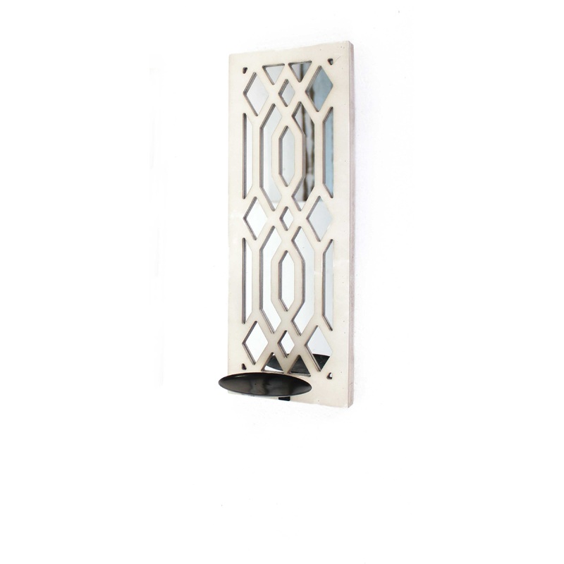 White Wooden Cross - Candle Holder Sconce By Homeroots