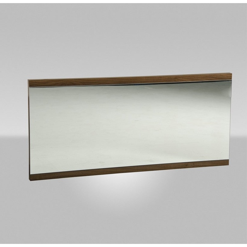 24" Walnut Veneer and Glass Mirror By Homeroots