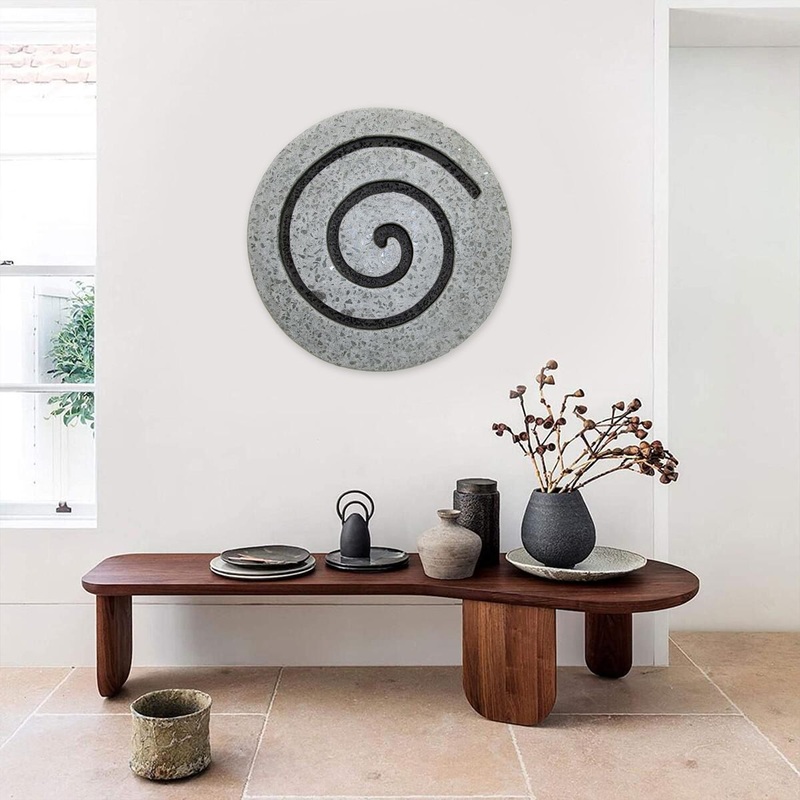 28" Gray Round Modern Spiral Wall Art By Homeroots