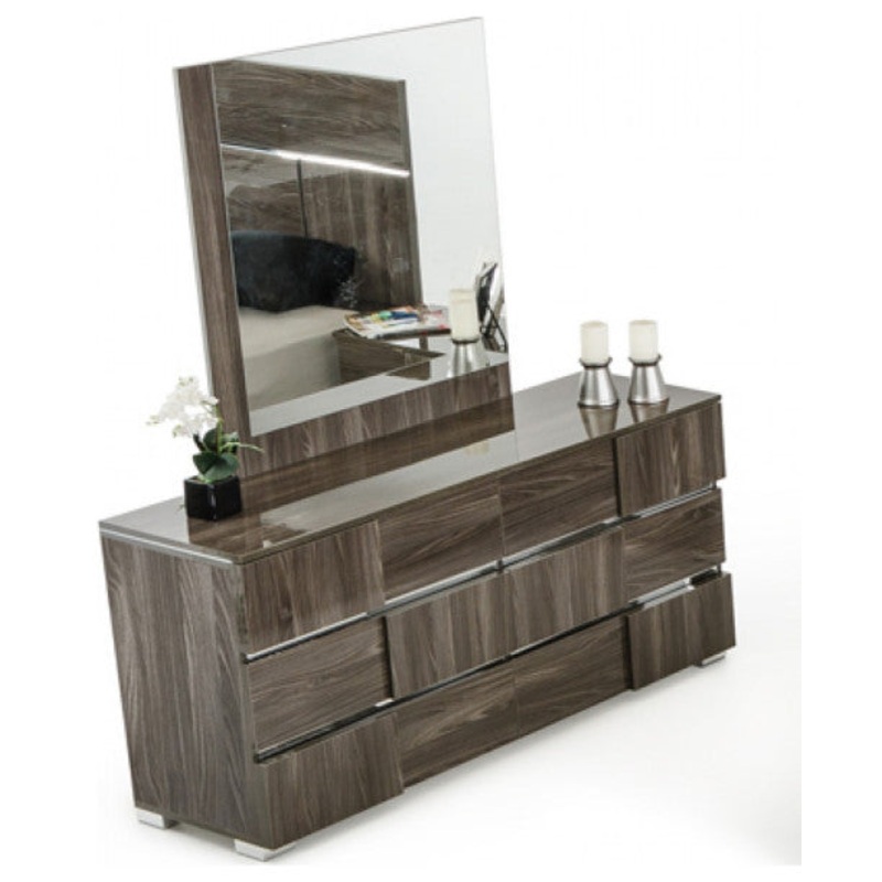 39" Ebony MDF Veneer and Glass Mirror By Homeroots