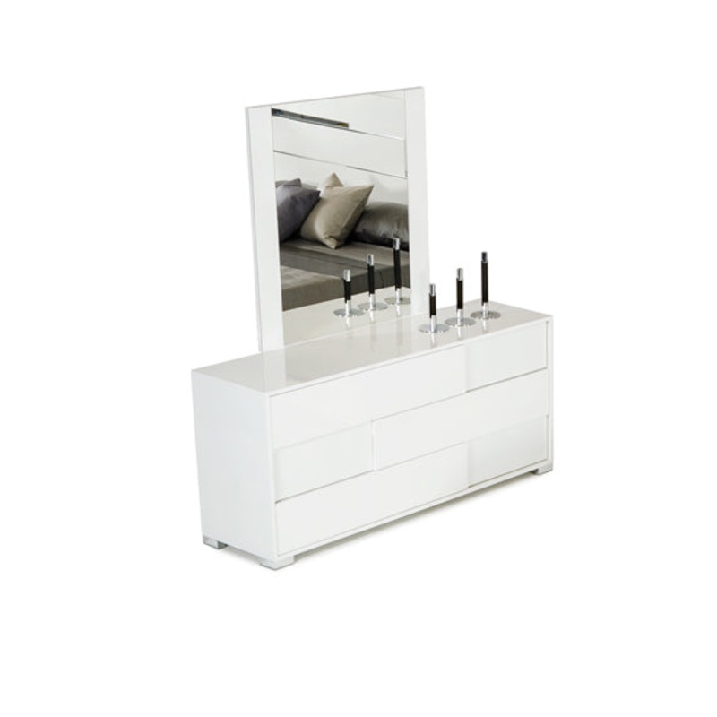 39" White MDF Steel and Glass Mirror By Homeroots