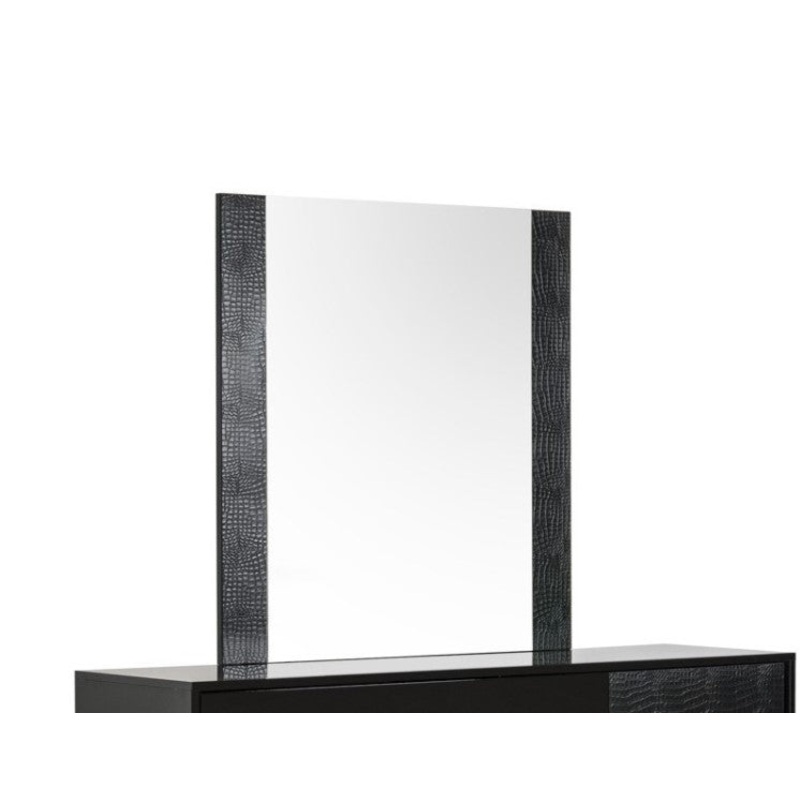 41" Black MDF and Glass Mirror By Homeroots
