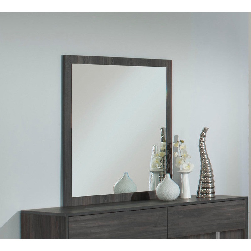 41" Grey MDF Veneer and Glass Mirror By Homeroots