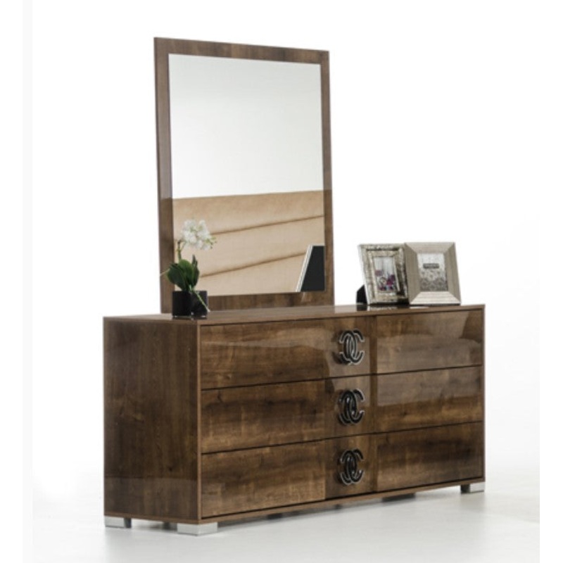 41" MDF Glass and Veneer Mirror By Homeroots