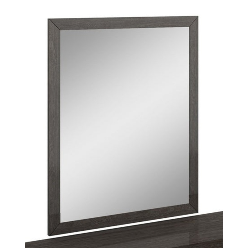 43" Refined Grey High Gloss Mirror By Homeroots