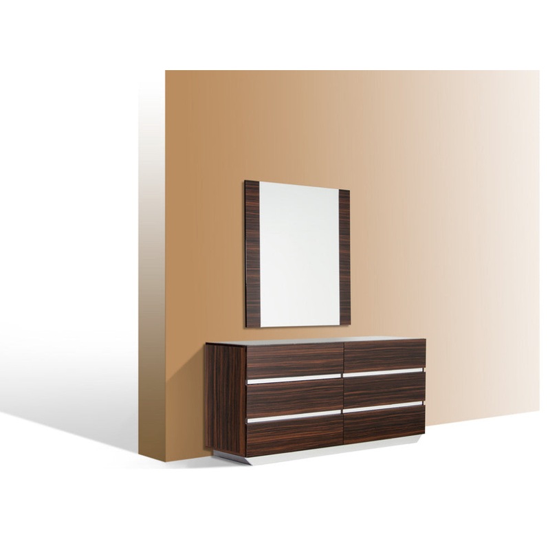 45" Ebony MDF Glass and Veneer Mirror By Homeroots