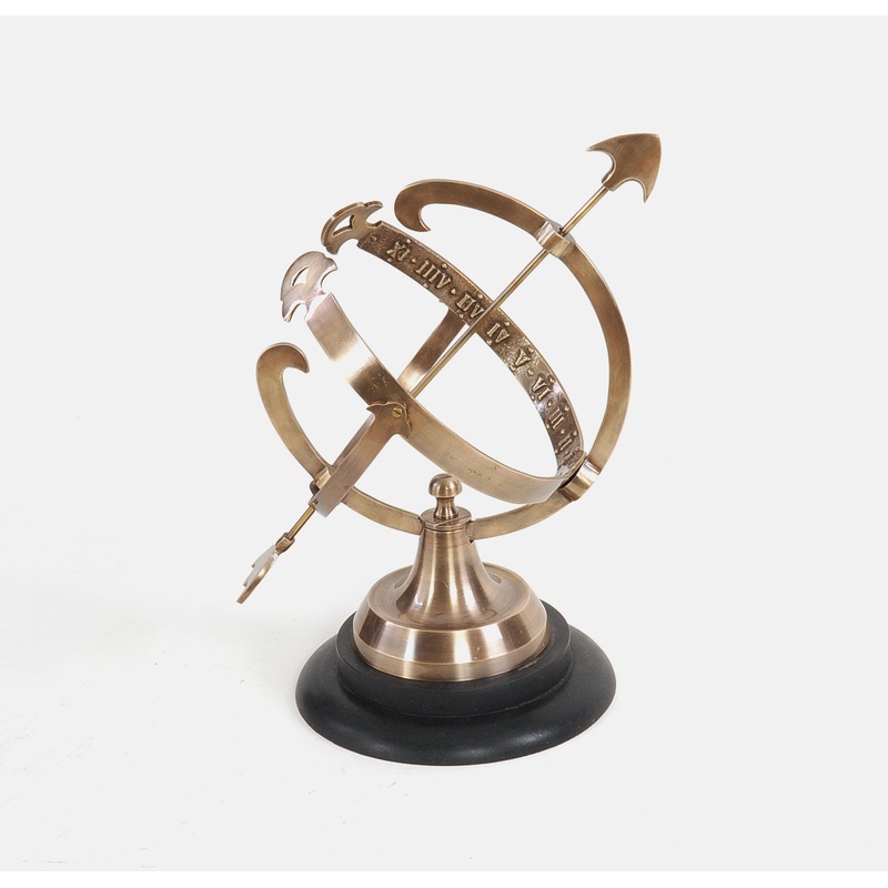 Brass Armillary On Wooden Base By Homeroots