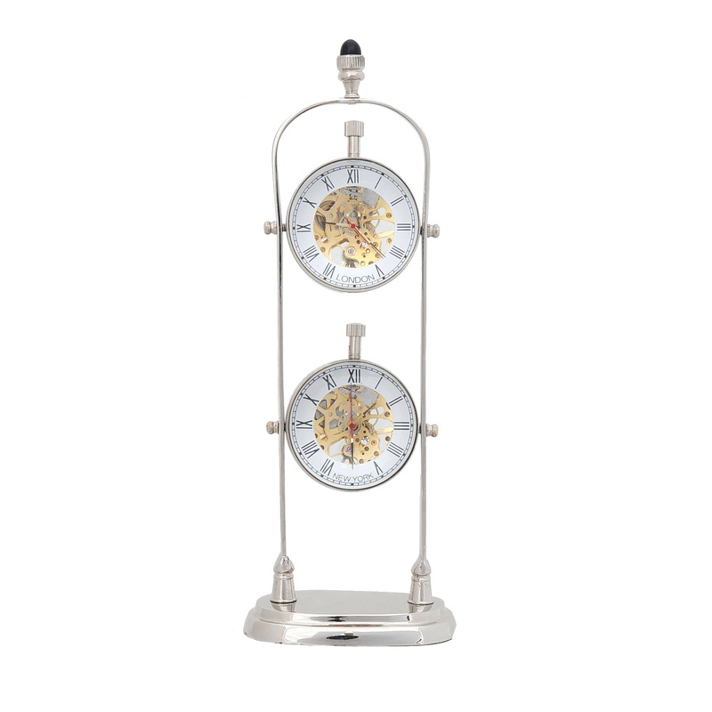 Brass See Thru Clock Double By Homeroots