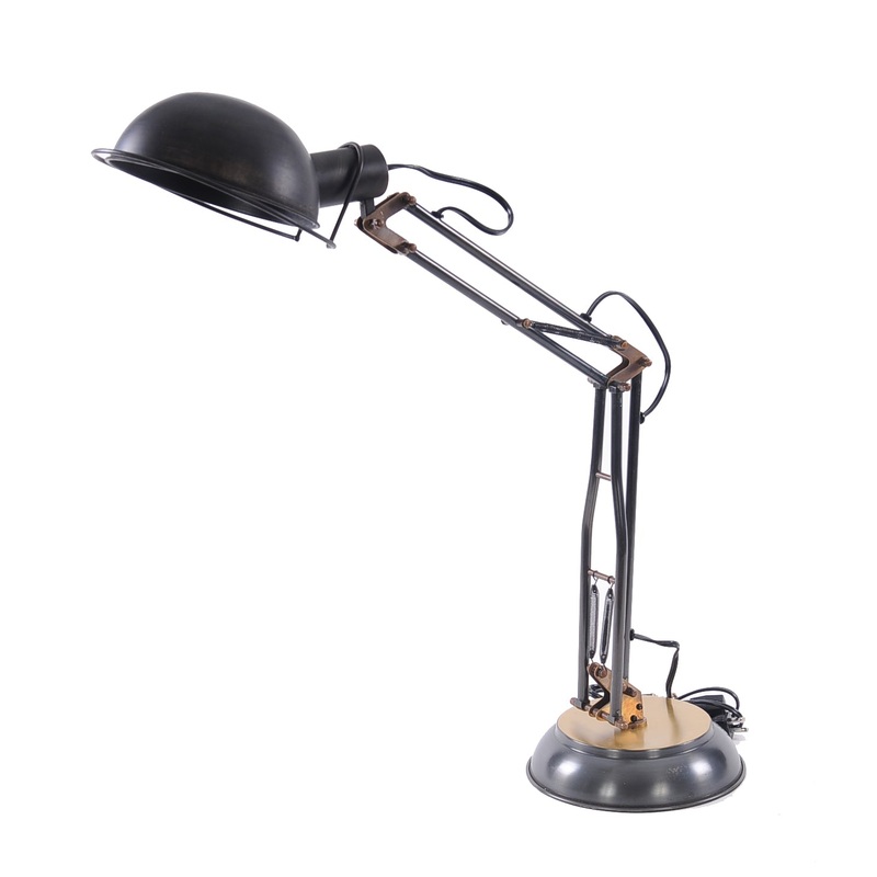 Brass TableSpring Lamp On Round Base By Homeroots