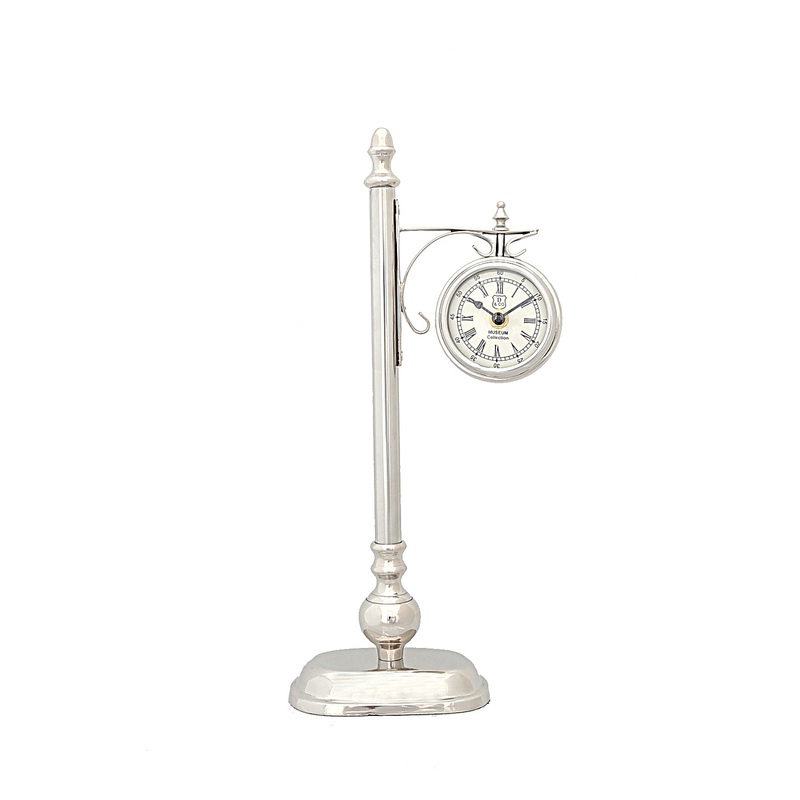 BrassAlum Lamp Post Clock One Sided By Homeroots