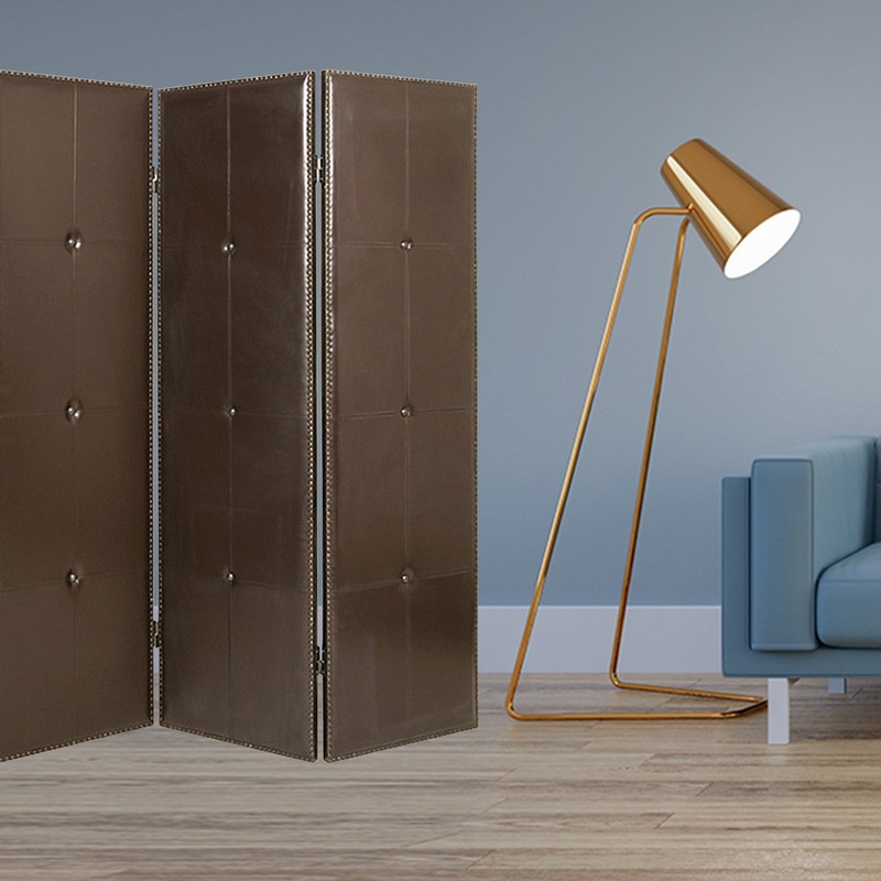 Brown Faux Leather Screen By Homeroots - 274879