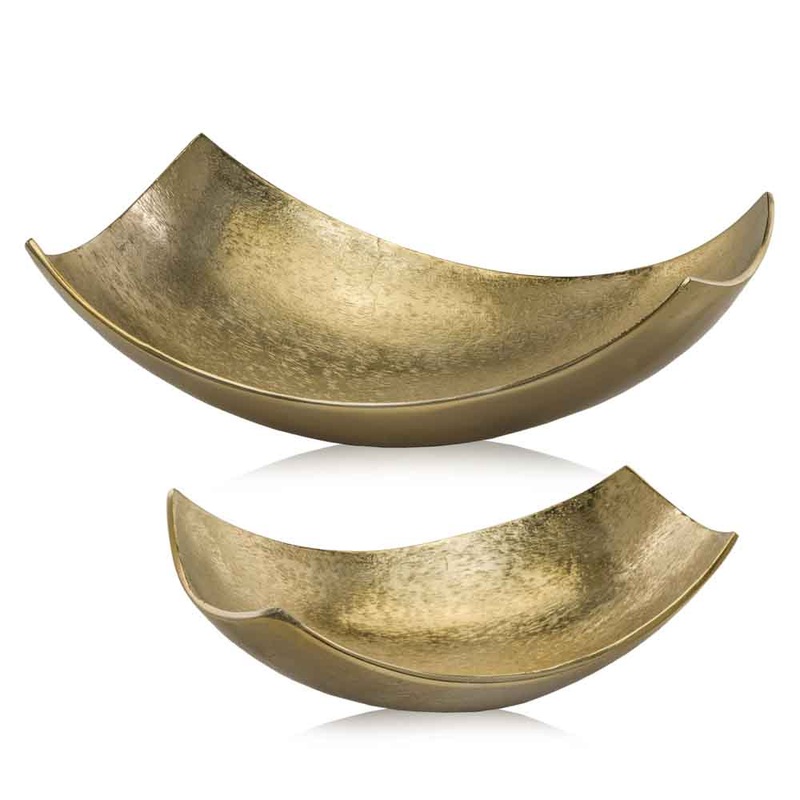 Brushed Gold Large Scoop Bowl By Homeroots
