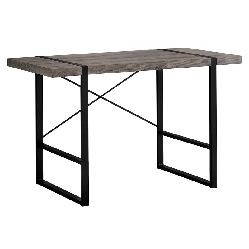 Dark TaupeBlack Metal Computer Desk By Homeroots