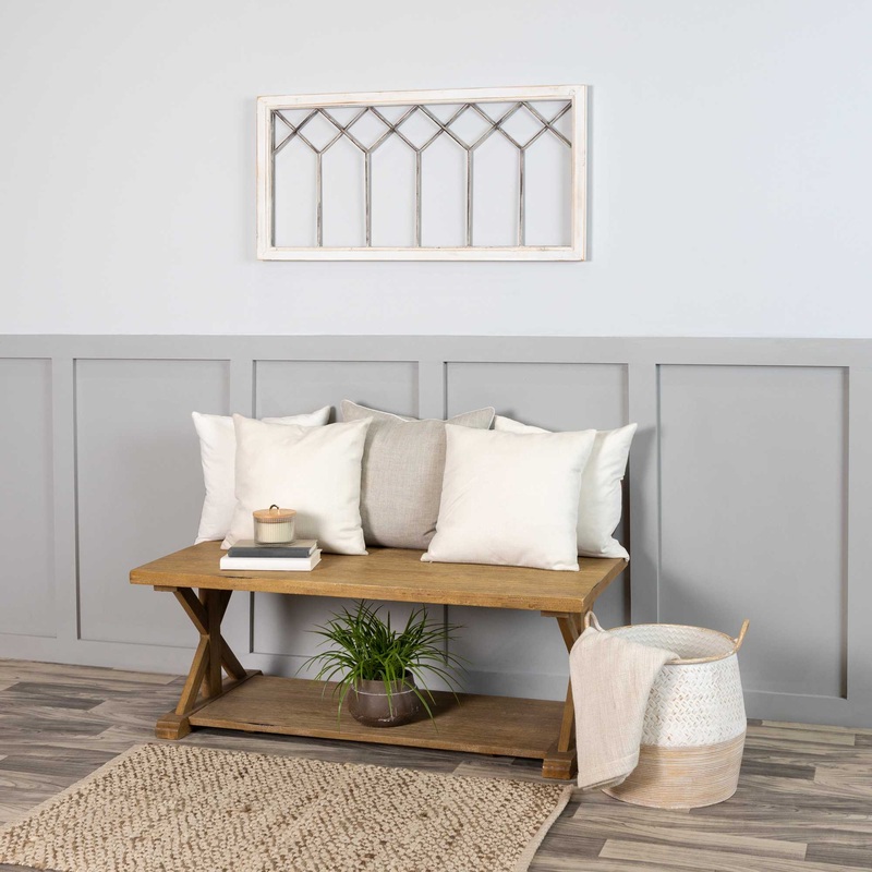 Distressed White Metal and Wood Framed Wall Art By Homeroots