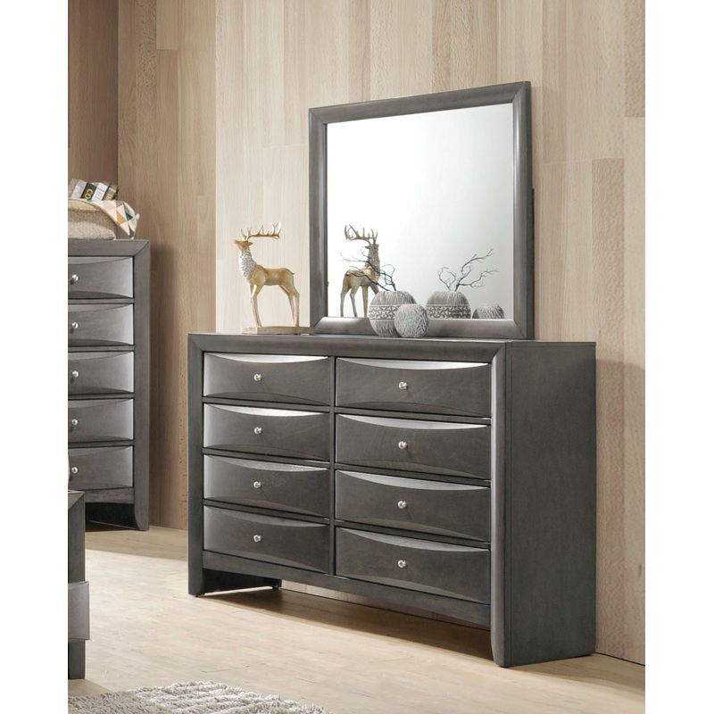 Gray Oak Wooden Rectangular Mirror By Homeroots