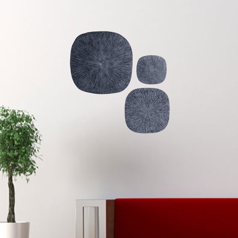 Gray, Sandstone, Ribbed, Square - Wall Decor By Homeroots