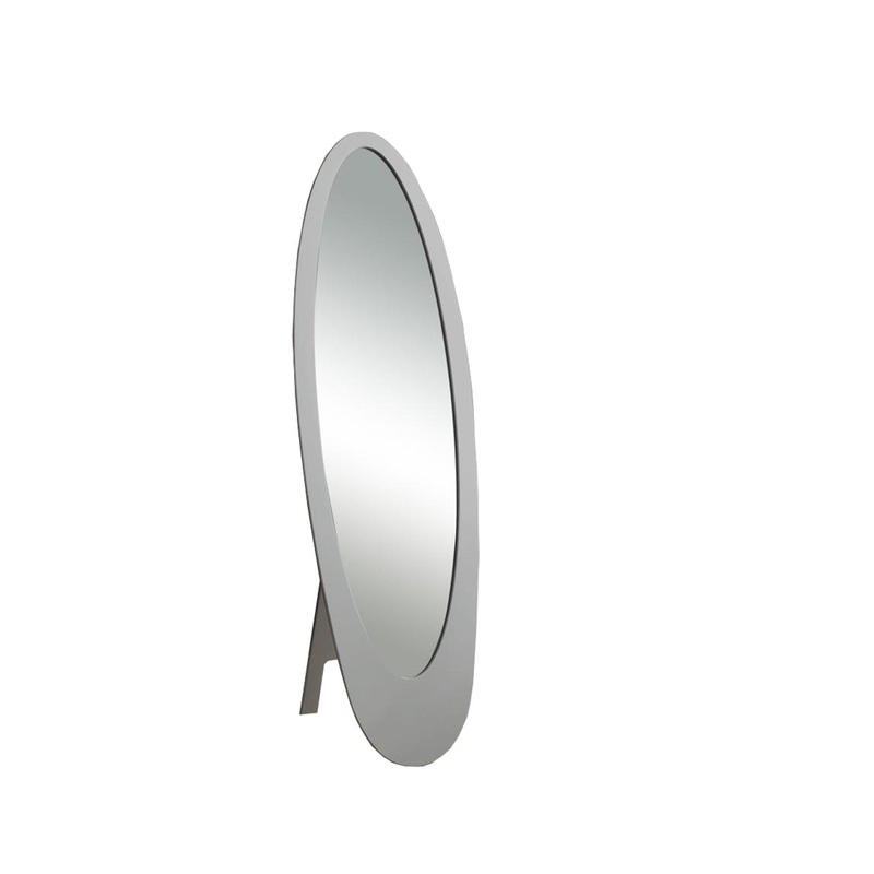 Grey Oval Frame Mirror By Homeroots