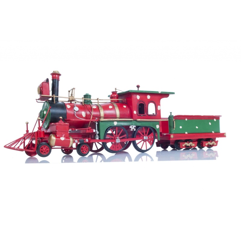 Handmade Tin Christmas Train Model By Homeroots