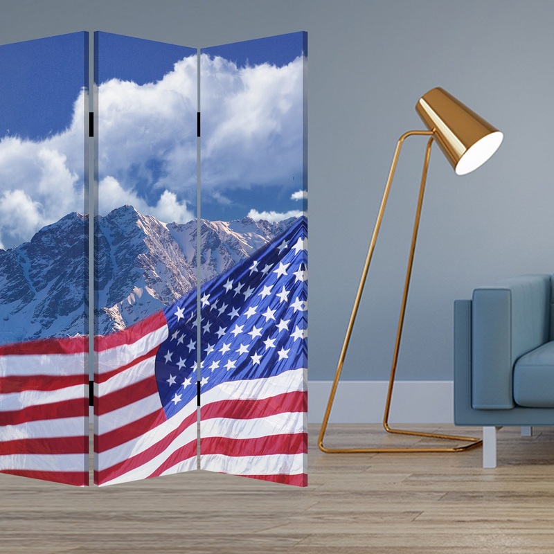 Multi Color Wood Canvas Model American Flag Screen By Homeroots