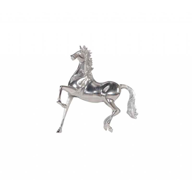 Nickel Plated Aluminum Horse Sculpture By Homeroots