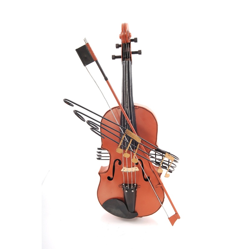 Orange Vintage Violin By Homeroots
