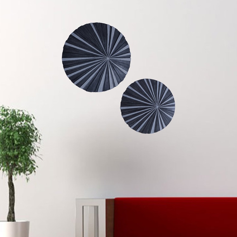 Sandstone, Fine Polished, Round with Stardust Ribbed Finish - Wall Decor By Homeroots