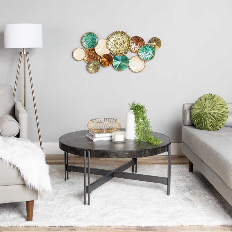 Textured Metal Multi Plates Wall Decor By Homeroots