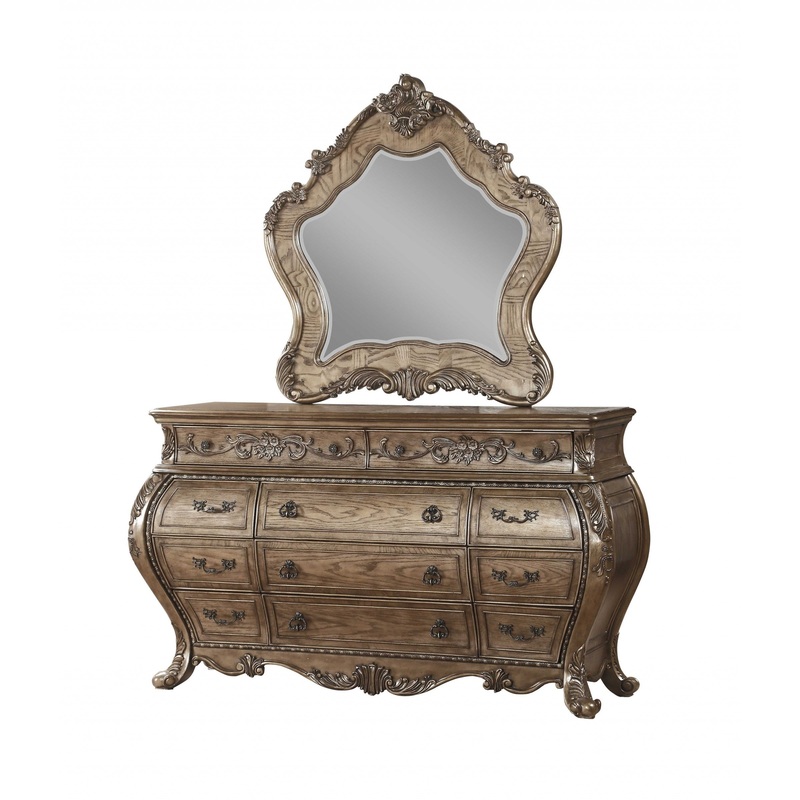 Vintage Oak Wood Mirror By Homeroots