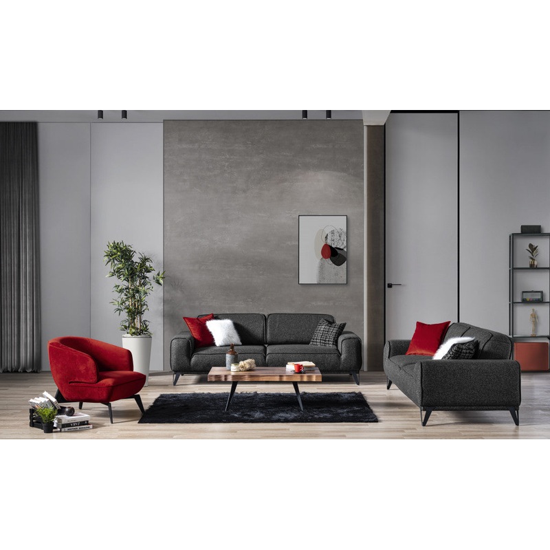 90" Dark Gray Linen Sleeper Sofa By Homeroots