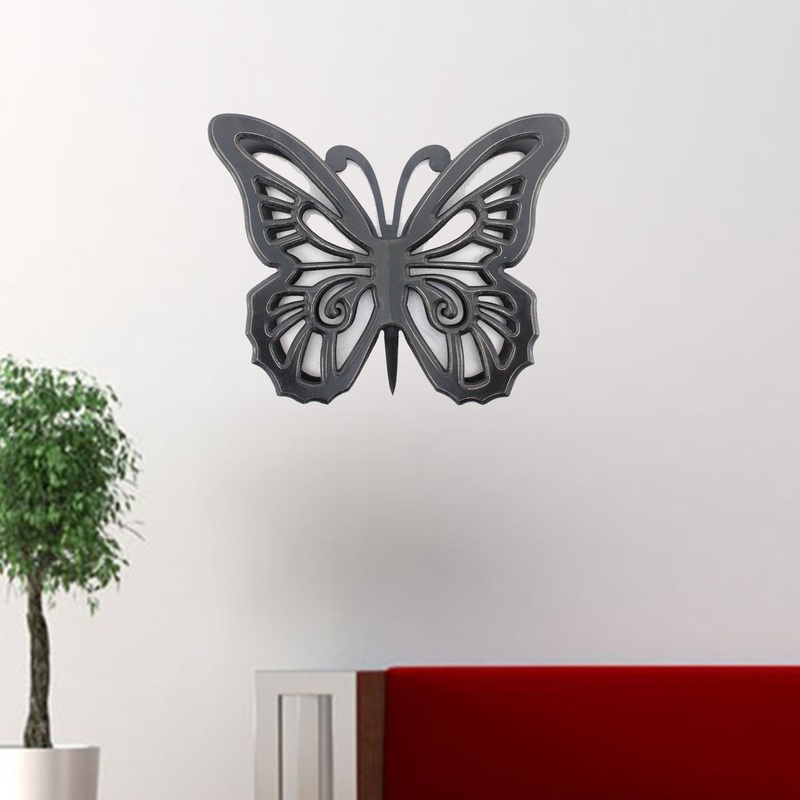 Black Rustic Butterfly Wooden Wall Decor By Homeroots