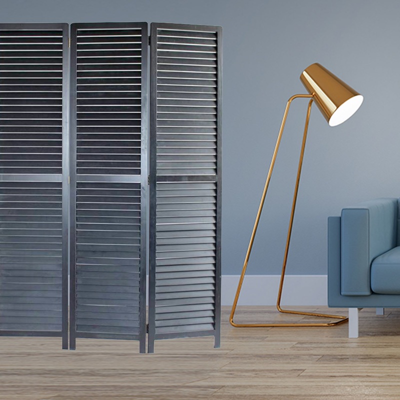 Black Wood Screen By Homeroots - 274725
