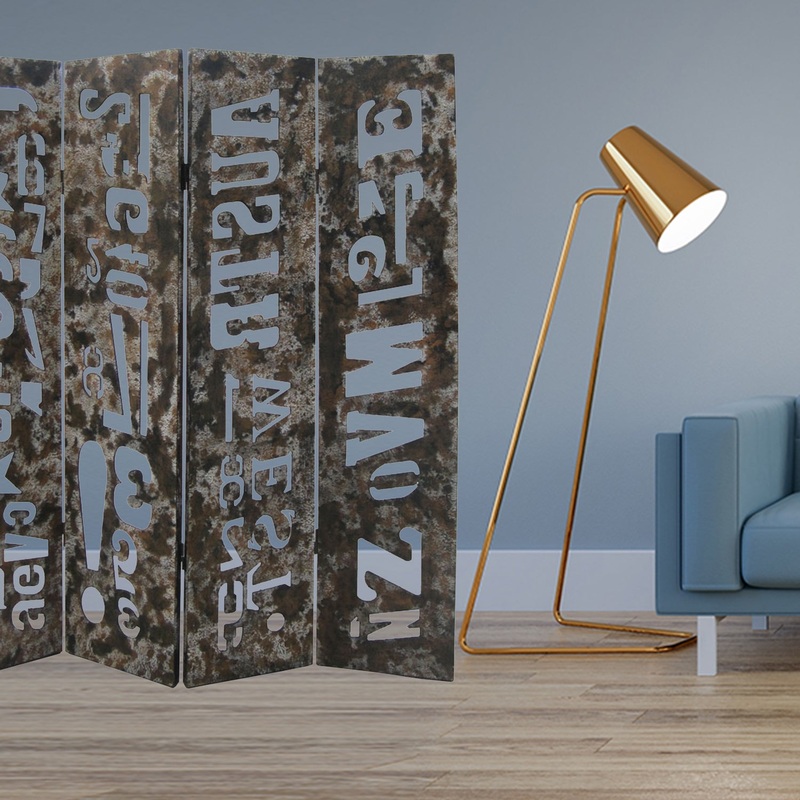 Brown Distressed Wooden Screen By Homeroots