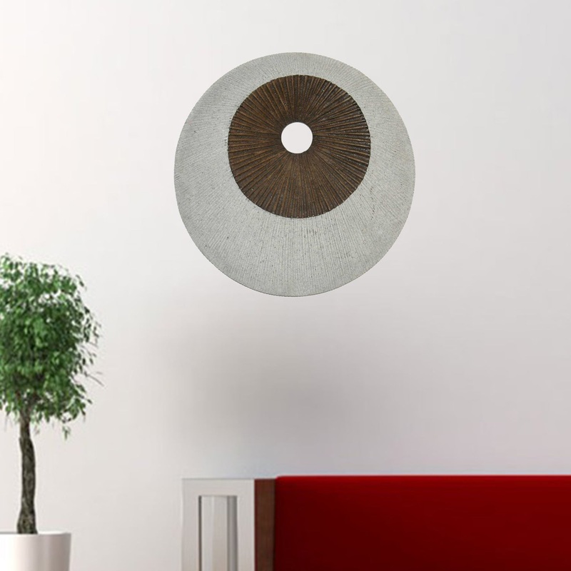 Brown & Gray Round Ribbed Wall Decor By Homeroots