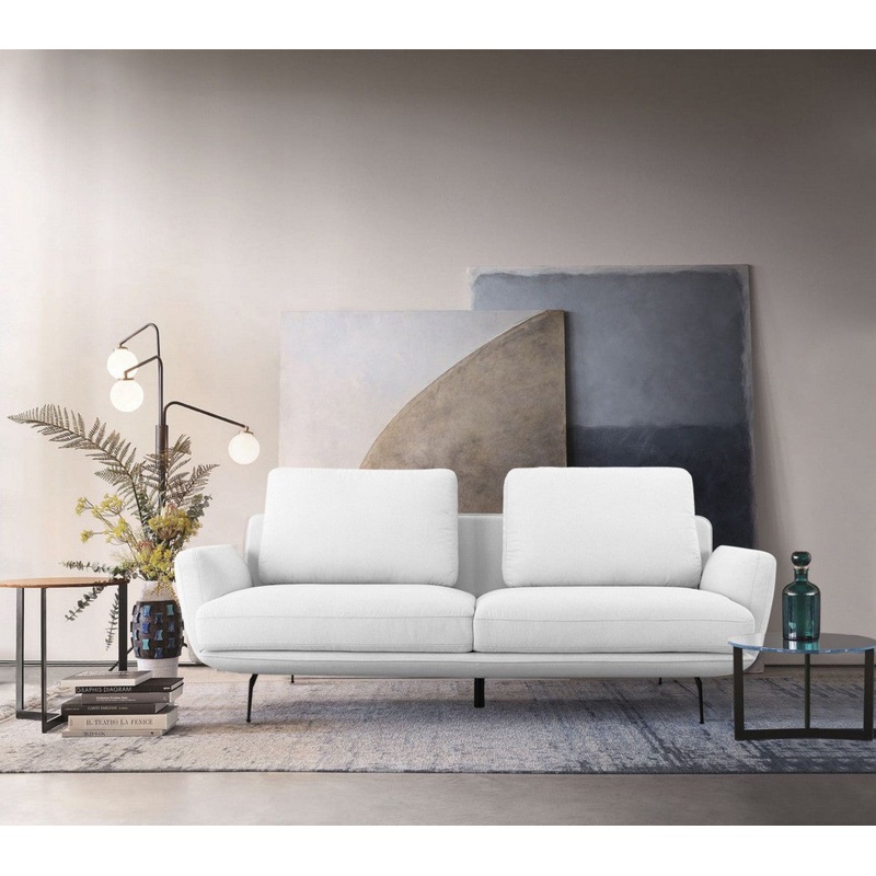 Contempo Retro 89" Creamy Off White Loveseat By Homeroots
