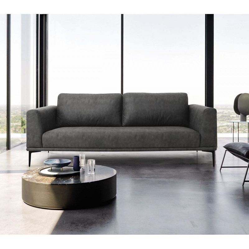 Modern 78" Dark Grey Loveseat With Removable Cushions By Homeroots