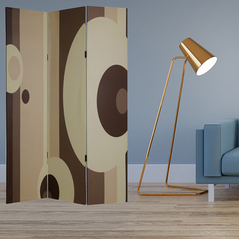 Multi Color Wood Canvas 3 Panel Screen By Homeroots - 274749