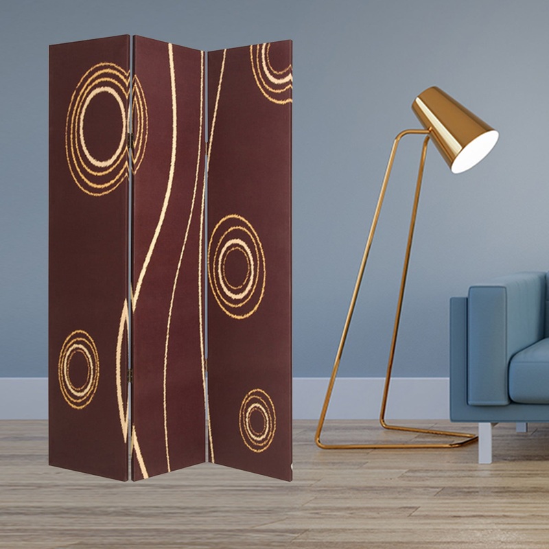 Multi Color Wood Canvas 3 Panel Screen By Homeroots - 274750